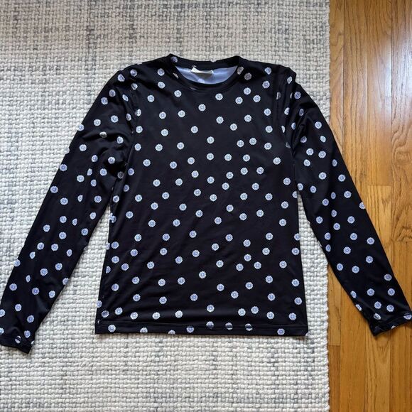 Stine Goya Black Daisy Printed Juno Long Sleeve Top XL - Picture 1 of 4